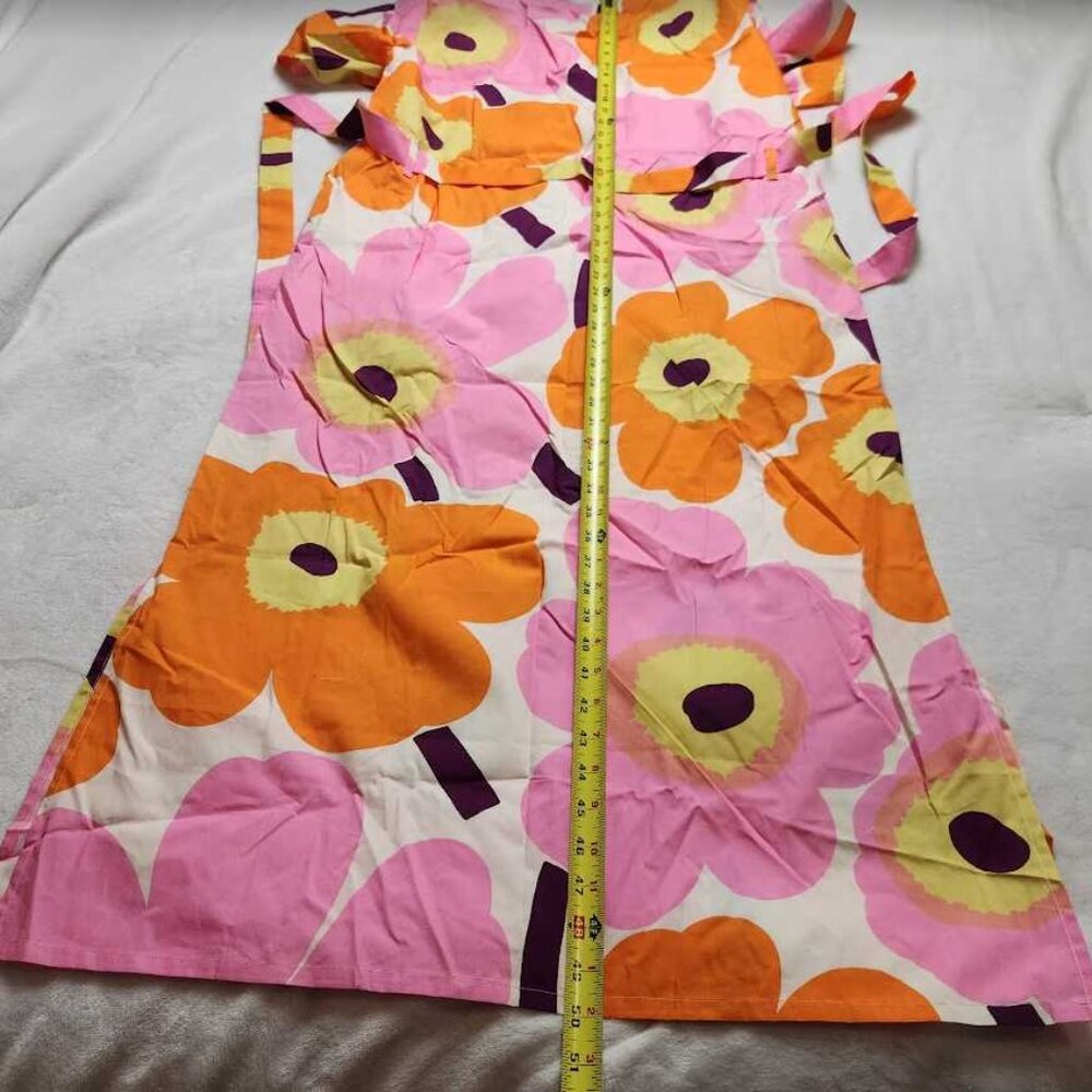 New women's 12 Marimekko x Anthropologie Kemut Unikko poplin belted midi dress - Picture 10 of 11